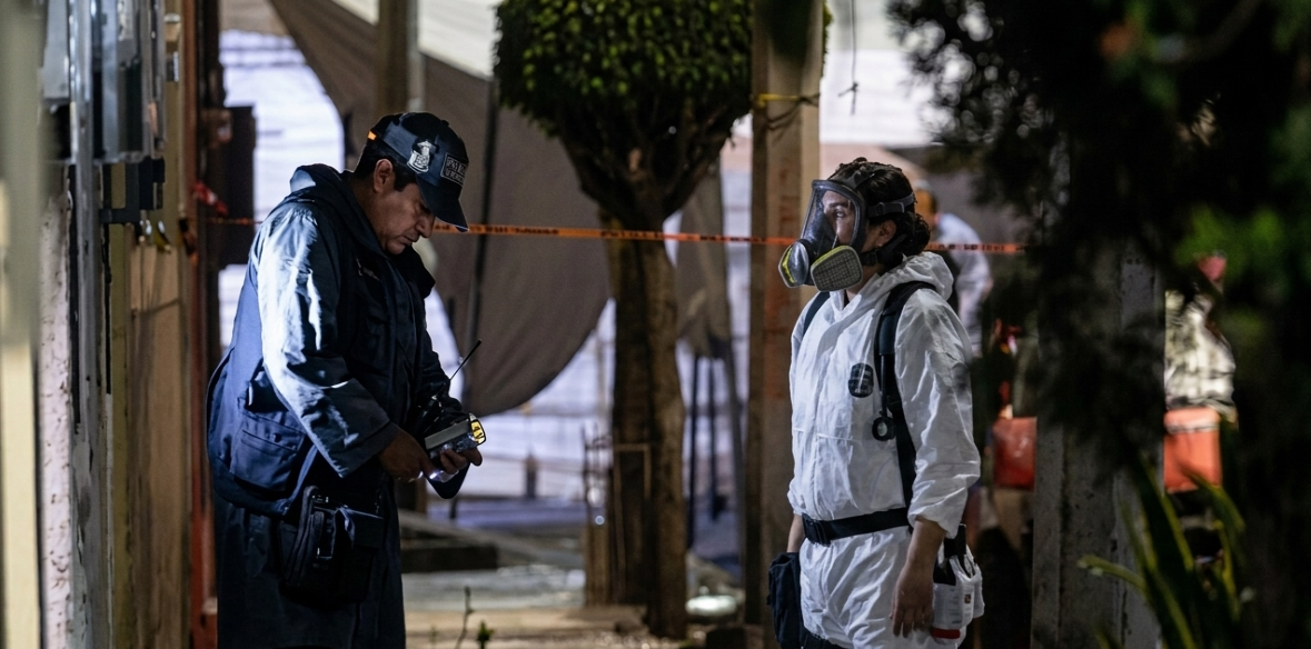Escena acordonada por autoridades tras una ejecución en la San Felipe de Jesús.
