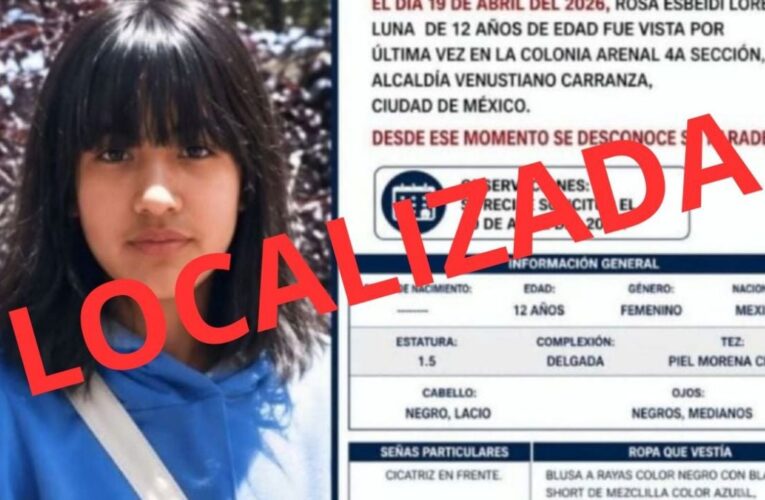Final feliz en CDMX: Hallan con vida a menor, tras varios días desaparecida