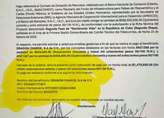 donativo de AMEXCID a Cuba