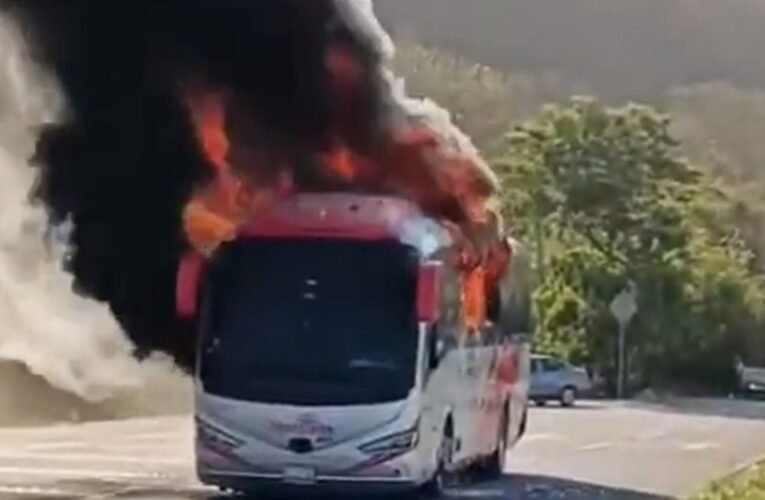 ¡Tensión al límite! Incendian autobús en Aquila tras el asesinato de líderes indígenas y maestros