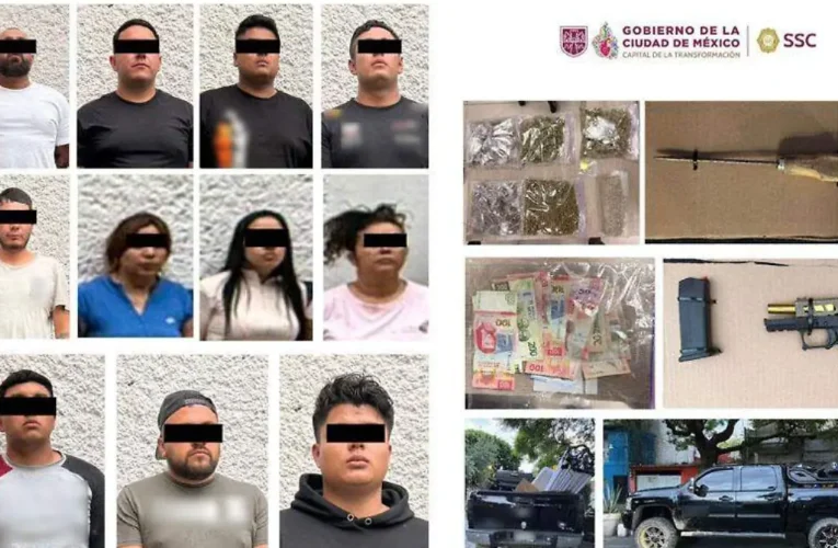 Fuerte Golpe al Crimen: Caen 12 Presuntos Generadores de Violencia en la GAM con Arsenal y Droga