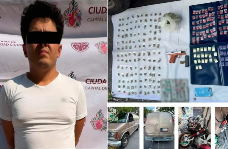 ¡Fuerte operativo! Cae hombre fuertemente armado y con drogas en la Venustiano Carranza
