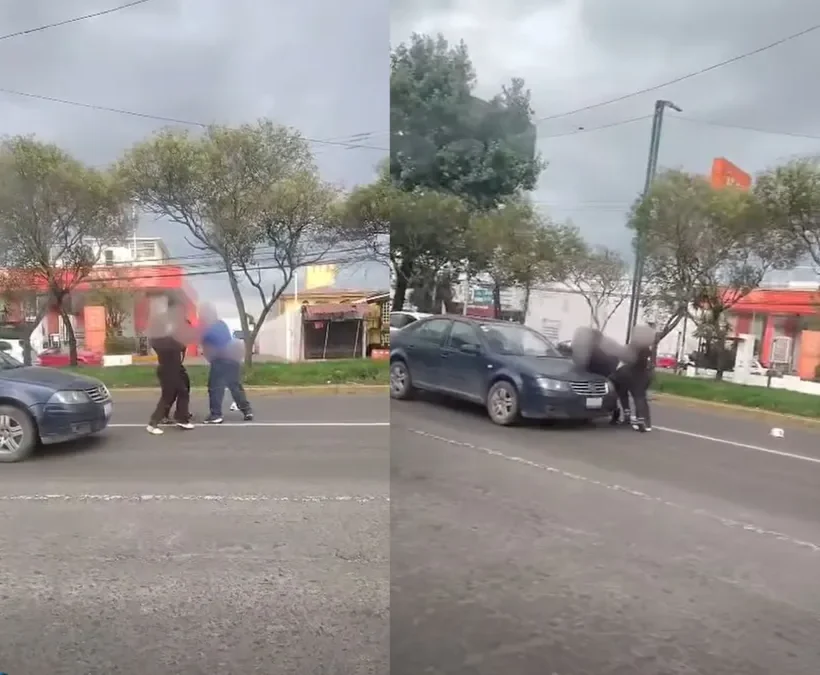 conductores se enfrentan a golpes