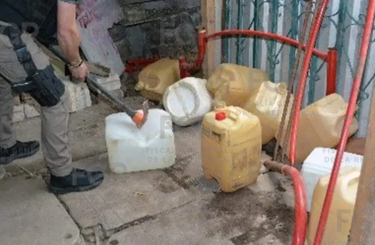 Autoridades policiales aseguran un importante cargamento de huachicol en Ciudad Sahagún