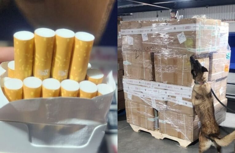 Decomisan más de 2 millones de cigarros de contrabando en el AICM