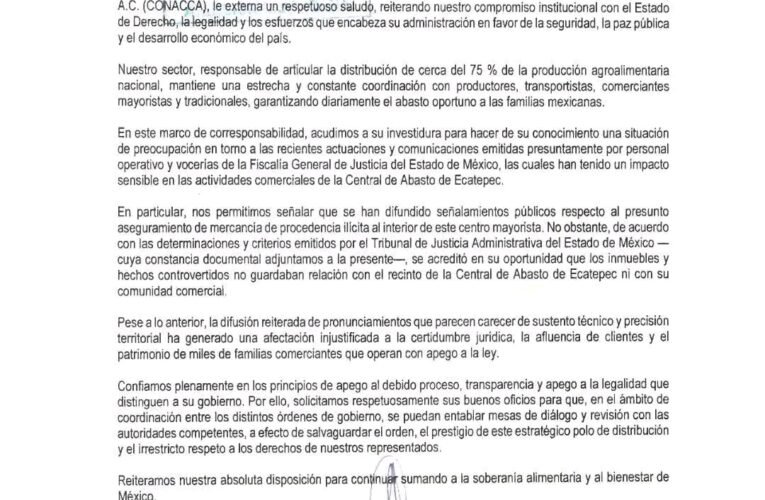 Comerciantes denuncian a la FGJEM ante Claudia Sheinbaum por operativos irregulares