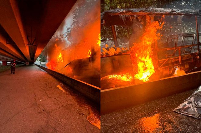 ¡Arde en llamas! Corto circuito provoca el incendio de un camión de transporte público en Tlalpan