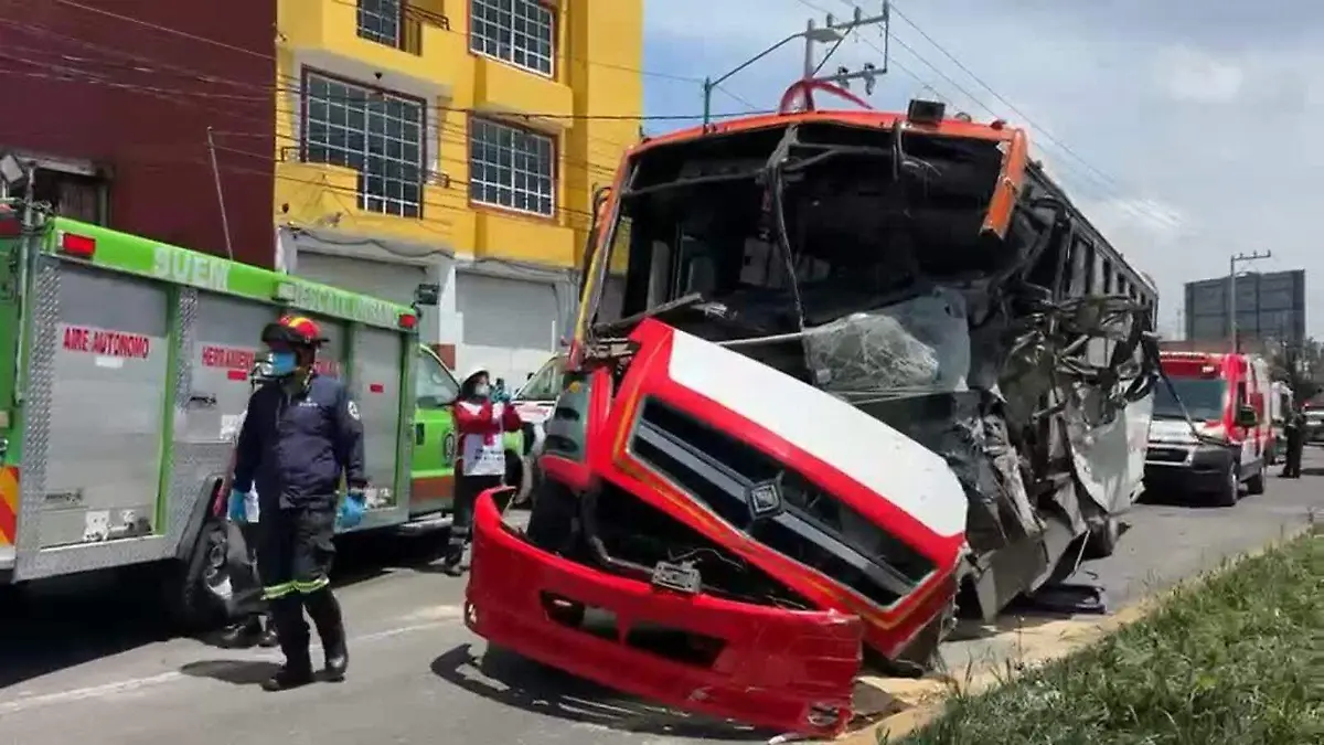 choque de autobús en Toluca