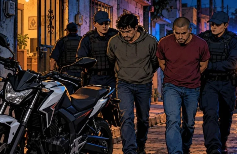 ¡A punta de plomo y golpizas! Caen dos criminales por brutales despojos de motos en la capital